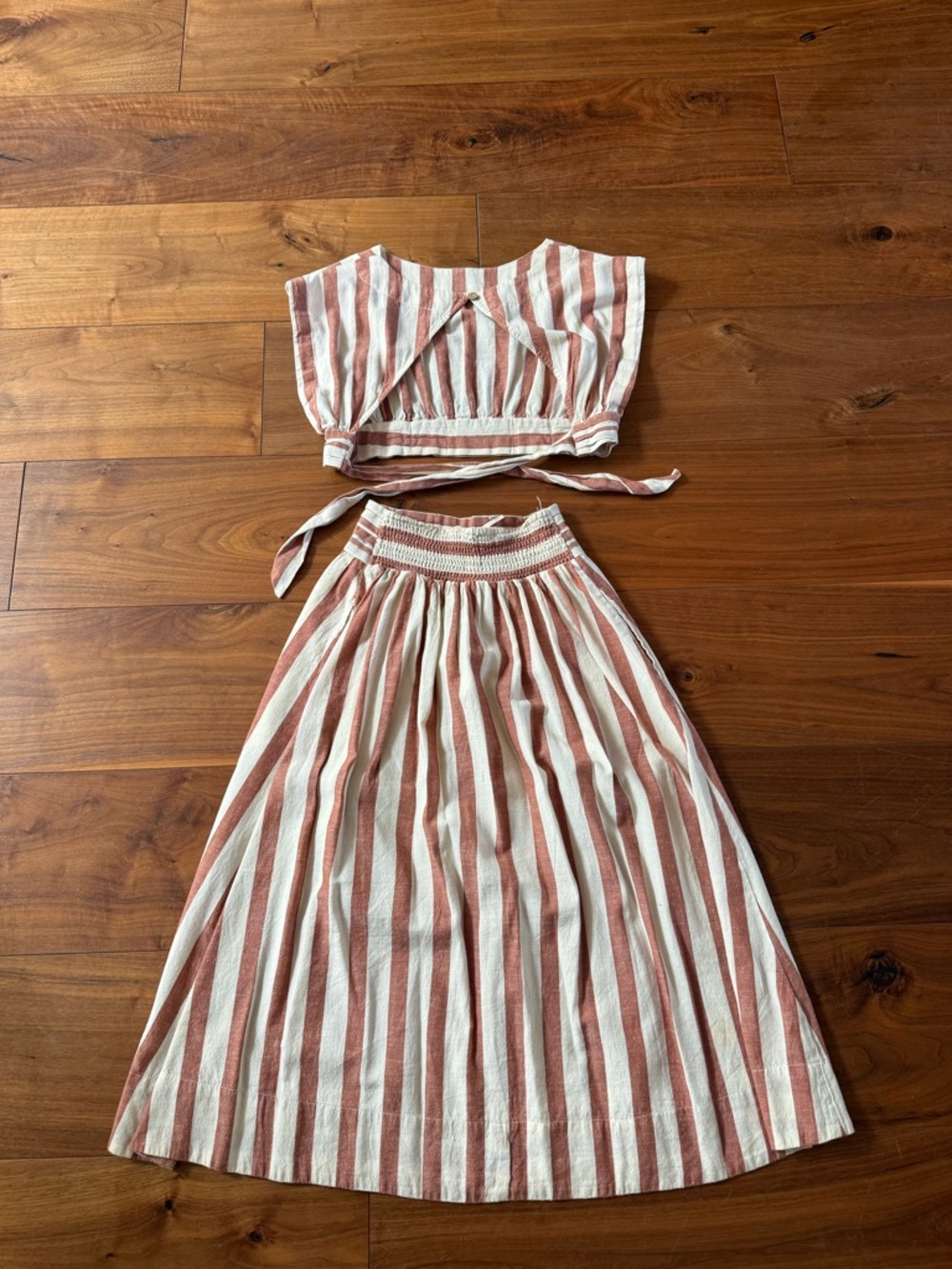 Free People Matching Linen Top & Skirt Sz XS - Picture 2 of 4